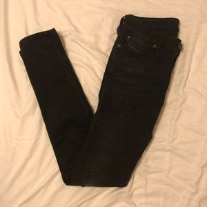 NWOT Diesel Black Skinny Distressed Jeans